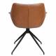 Lot de 2 Fauteuils Pivotants Doulton Vintage Marron Zuiver Sièges Assises de Table en Tissu Polyuréthane et Métal 61x67x80cm