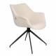 Lot de 2 Fauteuils Pivotants Doulton Vintage Beige Naturel Zuiver Sièges Assises de Table en Tissu Bouclé et Métal 61x67x80cm