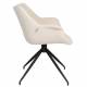 Lot de 2 Fauteuils Pivotants Doulton Vintage Beige Naturel Zuiver Sièges Assises de Table en Tissu Bouclé et Métal 61x67x80cm