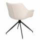 Lot de 2 Fauteuils Pivotants Doulton Vintage Beige Naturel Zuiver Sièges Assises de Table en Tissu Bouclé et Métal 61x67x80cm