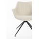 Lot de 2 Fauteuils Pivotants Doulton Vintage Beige Naturel Zuiver Sièges Assises de Table en Tissu Bouclé et Métal 61x67x80cm