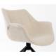 Lot de 2 Fauteuils Pivotants Doulton Vintage Beige Naturel Zuiver Sièges Assises de Table en Tissu Bouclé et Métal 61x67x80cm