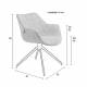 Lot de 2 Fauteuils Pivotants Doulton Vintage Beige Naturel Zuiver Sièges Assises de Table en Tissu Bouclé et Métal 61x67x80cm