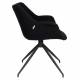Lot de 2 Fauteuils Pivotants Doulton Vintage Noir Zuiver Sièges Assises de Table en Tissu Bouclé et Métal 61x67x80cm