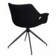 Lot de 2 Fauteuils Pivotants Doulton Vintage Noir Zuiver Sièges Assises de Table en Tissu Bouclé et Métal 61x67x80cm
