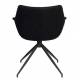 Lot de 2 Fauteuils Pivotants Doulton Vintage Noir Zuiver Sièges Assises de Table en Tissu Bouclé et Métal 61x67x80cm