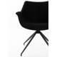 Lot de 2 Fauteuils Pivotants Doulton Vintage Noir Zuiver Sièges Assises de Table en Tissu Bouclé et Métal 61x67x80cm