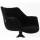 Lot de 2 Fauteuils Pivotants Doulton Vintage Noir Zuiver Sièges Assises de Table en Tissu Bouclé et Métal 61x67x80cm