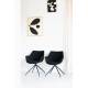 Lot de 2 Fauteuils Pivotants Doulton Vintage Noir Zuiver Sièges Assises de Table en Tissu Bouclé et Métal 61x67x80cm