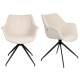 Lot de 2 Fauteuils Pivotants Doulton Vintage Beige Naturel Zuiver Sièges Assises de Table en Tissu Bouclé et Métal 61x67x80cm