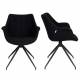 Lot de 2 Fauteuils Pivotants Doulton Vintage Noir Zuiver Sièges Assises de Table en Tissu Bouclé et Métal 61x67x80cm