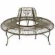Agréable Banc Circulaire Tour d'Arbre Banquette de Parc en Acier Marron 78x150x150cm