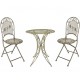 Salon de Jardin 2 Personnes Papillon Salon de Thé Bistrot 1 Table 2 Chaises Pliables en Fer Vert Antique