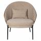 Fauteuil Rodin Dutchbone Assises de Salon Bois et Tissu Siège Ambiance Seventies 72x77,5x82cm