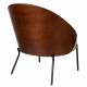 Fauteuil Rodin Dutchbone Assises de Salon Bois et Tissu Siège Ambiance Seventies 72x77,5x82cm