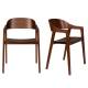 Lot de 2 Chaises Westlake Dutchbone Assises de Table Fauteuils Chêne Finition Brun Foncé 52x58x76cm
