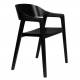Lot de 2 Assises Westlake Dutchbone Chaises de Salle à Manger Fauteuils en Bois de Hêtre Finition Noire 52x58x76cm