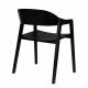 Lot de 2 Assises Westlake Dutchbone Chaises de Salle à Manger Fauteuils en Bois de Hêtre Finition Noire 52x58x76cm