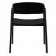 Lot de 2 Assises Westlake Dutchbone Chaises de Salle à Manger Fauteuils en Bois de Hêtre Finition Noire 52x58x76cm