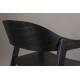 Lot de 2 Assises Westlake Dutchbone Chaises de Salle à Manger Fauteuils en Bois de Hêtre Finition Noire 52x58x76cm