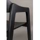 Lot de 2 Assises Westlake Dutchbone Chaises de Salle à Manger Fauteuils en Bois de Hêtre Finition Noire 52x58x76cm