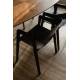Lot de 2 Assises Westlake Dutchbone Chaises de Salle à Manger Fauteuils en Bois de Hêtre Finition Noire 52x58x76cm