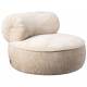 Fauteuil Tilbury Dutchbone Chauffeuse Tissu Beige Assise de Salon Ronde 73x100x100cm