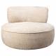 Fauteuil Tilbury Dutchbone Chauffeuse Tissu Beige Assise de Salon Ronde 73x100x100cm