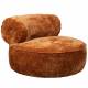 Chauffeuse Tilbury Dutchbone Assise Tissu Orange Brûlé Fauteuil de Salon Rond 73x100x100cm