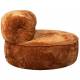 Chauffeuse Tilbury Dutchbone Assise Tissu Orange Brûlé Fauteuil de Salon Rond 73x100x100cm
