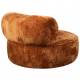 Chauffeuse Tilbury Dutchbone Assise Tissu Orange Brûlé Fauteuil de Salon Rond 73x100x100cm