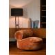 Chauffeuse Tilbury Dutchbone Assise Tissu Orange Brûlé Fauteuil de Salon Rond 73x100x100cm