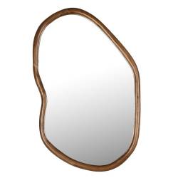 Miroir Ashley Noyer Dutchbone Glace Murale Pose Verticale ou Horizontale en Manguier Marron 5x73x100cm