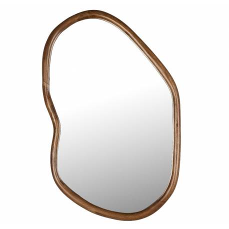 Miroir Ashley Noyer Dutchbone Glace Murale Pose Verticale ou Horizontale en Manguier Marron 5x73x100cm