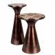 Bout de Canapé Mount S Dutchbone Guéridon en Aluminium Recyclé et Marbre Sellette Cuivrée 25x25x55cm