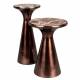 Bout de Canapé Mount M Dutchbone Guéridon en Aluminium Recyclé et Marbre Sellette Cuivrée 32,5x32,5x45cm