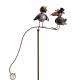 Mobile de Jardin Tuteur à Plantes Motifs Corbeaux en Métal Coloré 15x52x170cm
