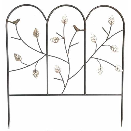 Treillis Oiseaux Grille de Jardin Demi-lune en Métal à Piquer Bordures Extérieures 1x59x62cm