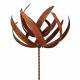 Sublime Eolienne Fleur Tuteur Mobile de Jardin en Acier Brut Oxydé 50x50x220cm