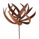 Sublime Eolienne Fleur Tuteur Mobile de Jardin en Acier Brut Oxydé 50x50x220cm