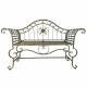 Banc Style Dagobert Banquette Fauteuil Mobilier de Jardin Assise Exterieur 3 Places en Fer Vert Antique 57x93x144cm