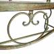 Banc Style Dagobert Banquette Fauteuil Mobilier de Jardin Assise Exterieur 3 Places en Fer Vert Antique 57x93x144cm