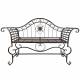 Banc Style Dagobert Banquette Fauteuil Mobilier de Jardin Assise Exterieur 2 Places en Fer Marron 57x93x144cm