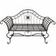 Banc Style Dagobert Banquette Fauteuil Mobilier de Jardin Assise Exterieur 2 Places en Fer Marron 57x93x144cm