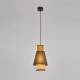 Suspension Singapour XS Market Set Luminaire Moderne en Cannage Naturel et Lin Lavé Couleur Kaki et Curry 22x22x186cm