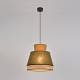 Suspension Singapour M Market Set Luminaire Moderne en Cannage Naturel et Lin Lavé Couleur Kaki et Curry 40x40x187,5cm