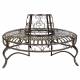 Agréable Banc Circulaire Tour d'Arbre Banquette de Parc en Acier Marron 77x160x160cm