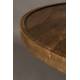 Table Basse Cath Dutchbone Guéridon en Bois de Manguier Sellette Ronde en Bois Couleur Noyer 50x66x66cm