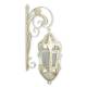 Grande Lanterne Applique Murale Extérieur ou Intérieur Luminaire avec Crédence en Verre et Métal Blanc 29x47x97cm