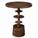 Guéridon Cath Dutchbone Sellette en Bois de Manguier Table d’Appoint Ronde en Bois Couleur Noyer 46x46x58cm